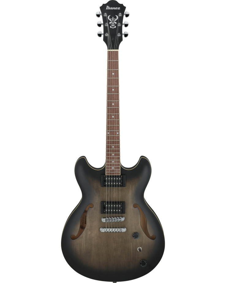 Ibanez AS53-TKF Artcore AS Hollow Body Guitar 6-String - Transparent Black Flat