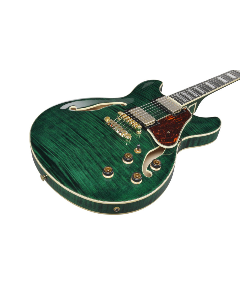 Ibanez AS93FM-TMG Artcore Expressionist AS Hollow Body Guitar 6-String - Transparent Moss Green