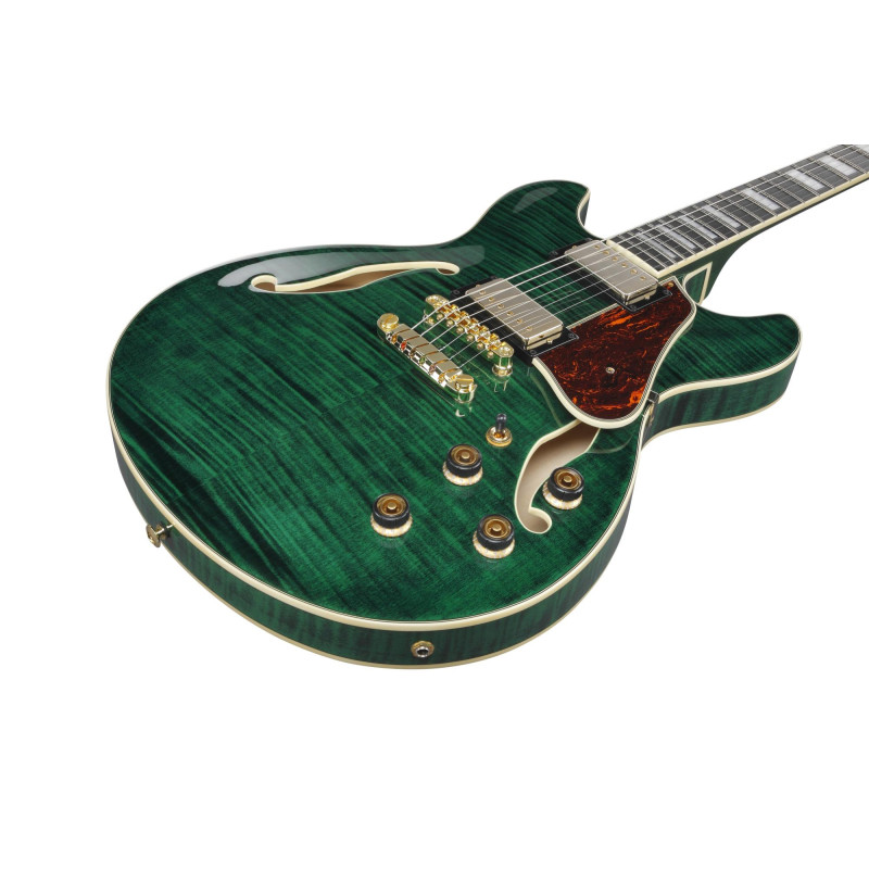 Ibanez AS93FM-TMG Artcore Expressionist AS Hollow Body Guitar 6-String - Transparent Moss Green