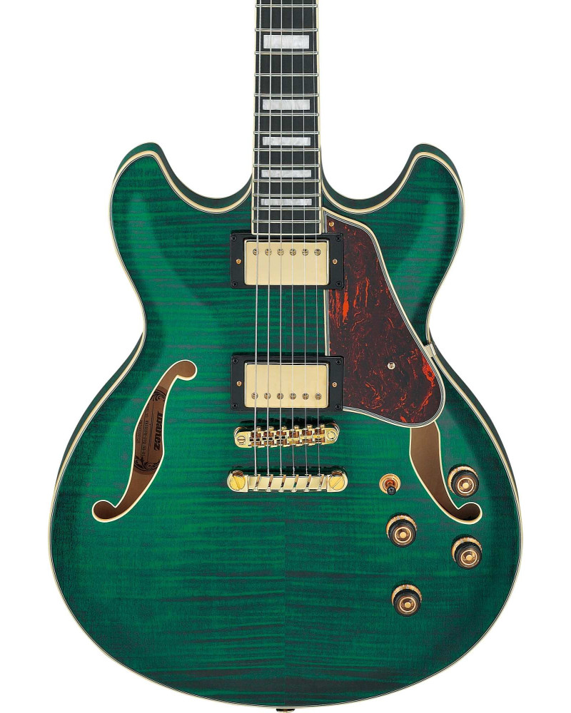 Ibanez AS93FM-TMG Artcore Expressionist AS Hollow Body Guitar 6-String - Transparent Moss Green