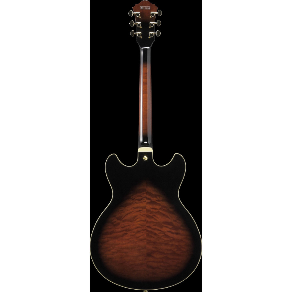 Ibanez AS93QMSP-DBS Artcore Expressionist AS Hollow Body Guitar 6-String - Dark Brown Sunburst