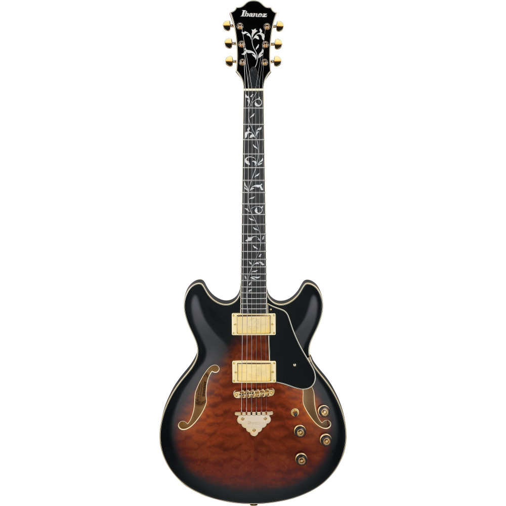 Ibanez AS93QMSP-DBS Artcore Expressionist AS Hollow Body Guitar 6-String - Dark Brown Sunburst