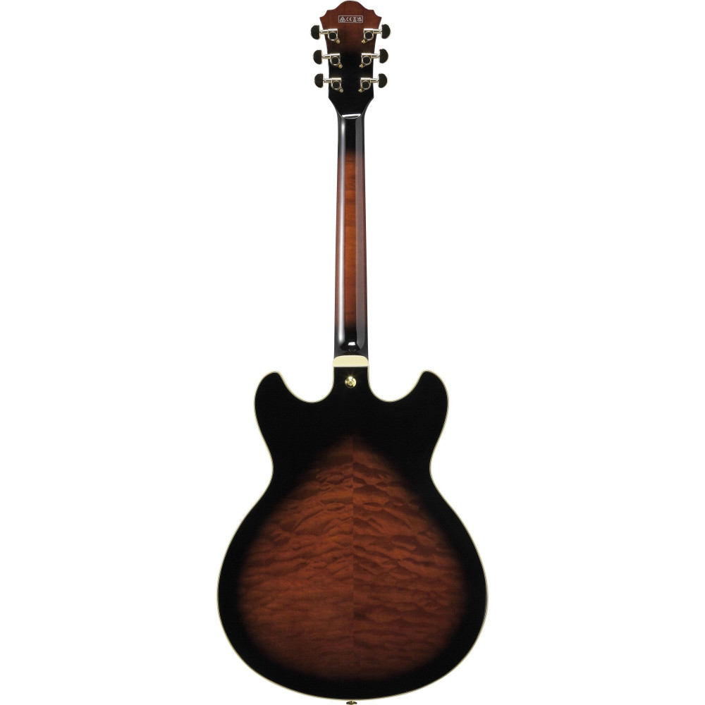 Ibanez AS93QMSP-DBS Artcore Expressionist AS Hollow Body Guitar 6-String - Dark Brown Sunburst