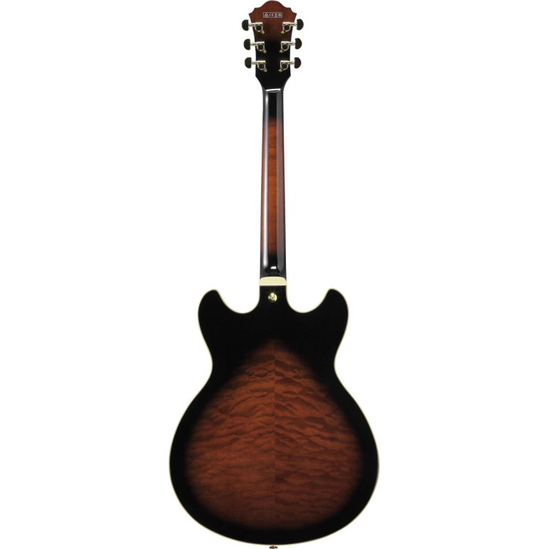 Ibanez AS93QMSP-DBS Artcore Expressionist AS Hollow Body Guitar 6-String - Dark Brown Sunburst
