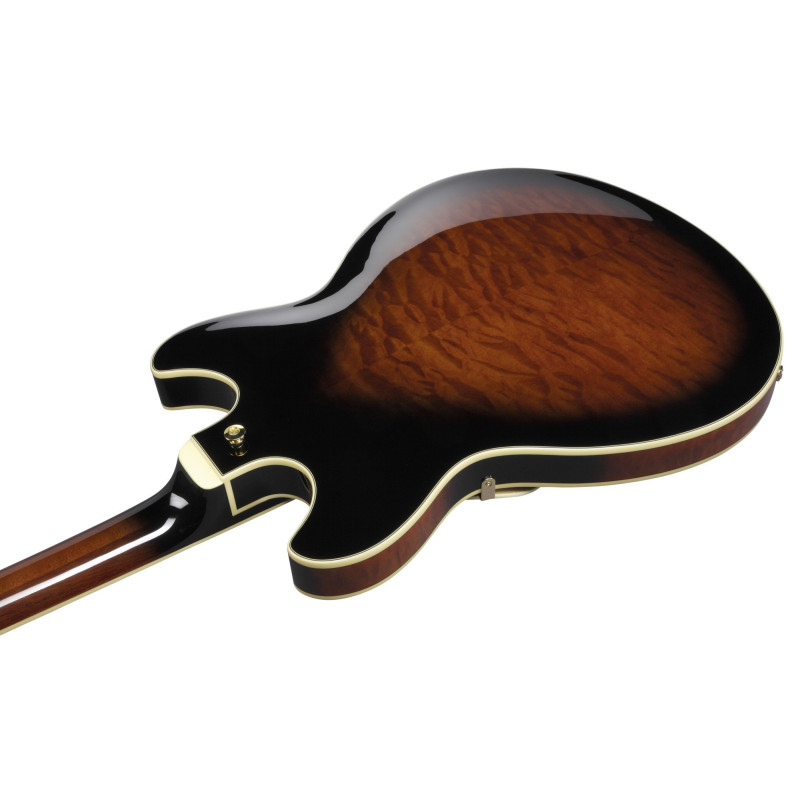 Ibanez AS93QMSP-DBS Artcore Expressionist AS Hollow Body Guitar 6-String - Dark Brown Sunburst
