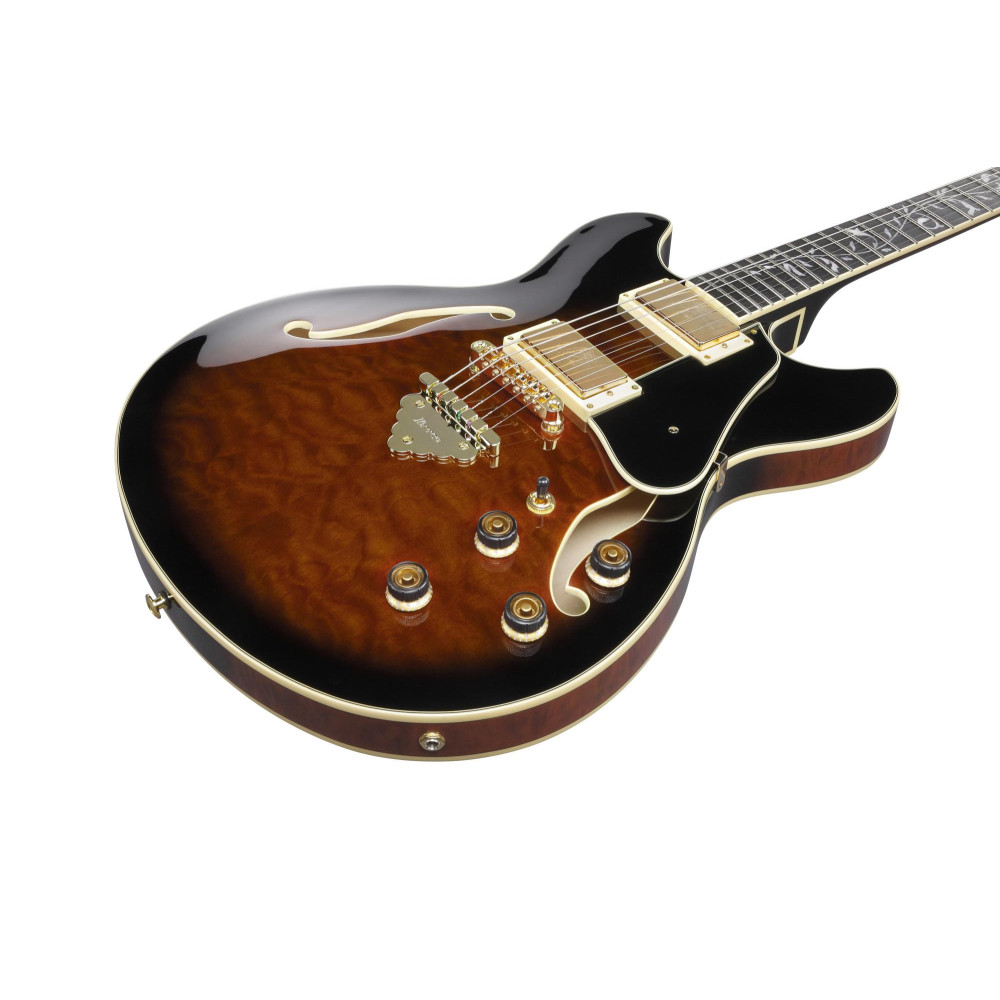 Ibanez AS93QMSP-DBS Artcore Expressionist AS Hollow Body Guitar 6-String - Dark Brown Sunburst