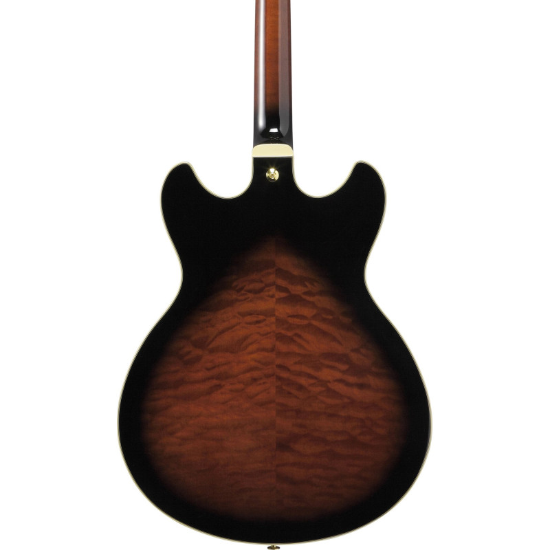 Ibanez AS93QMSP-DBS Artcore Expressionist AS Hollow Body Guitar 6-String - Dark Brown Sunburst