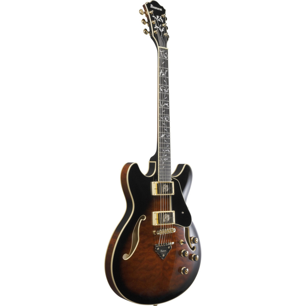 Ibanez AS93QMSP-DBS Artcore Expressionist AS Hollow Body Guitar 6-String - Dark Brown Sunburst