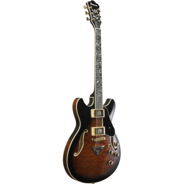 Ibanez AS93QMSP-DBS Artcore Expressionist AS Hollow Body Guitar 6-String - Dark Brown Sunburst