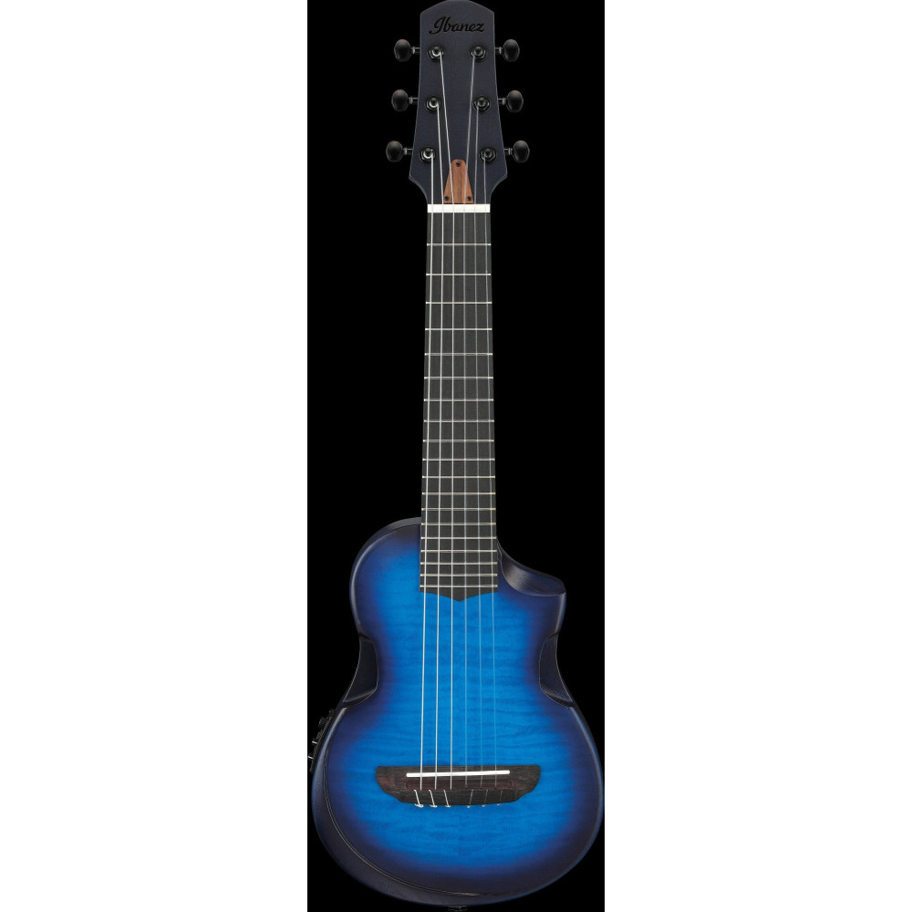Ibanez AUP10FMNE-TBO AU Piccolo Guitar 6-String - Transparent Blue Sunburst Open Pore + Gig Bag