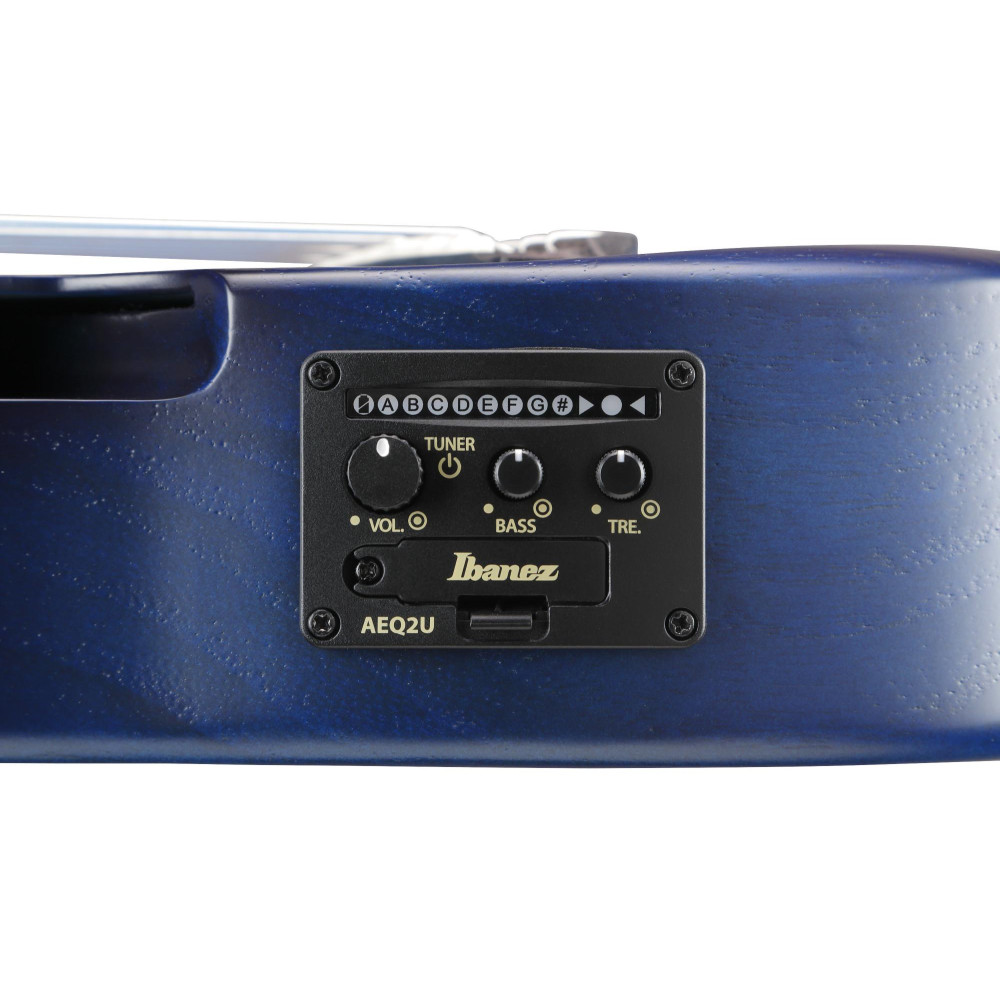 Ibanez AUP10FMNE-TBO AU Piccolo Guitar 6-String - Transparent Blue Sunburst Open Pore + Gig Bag