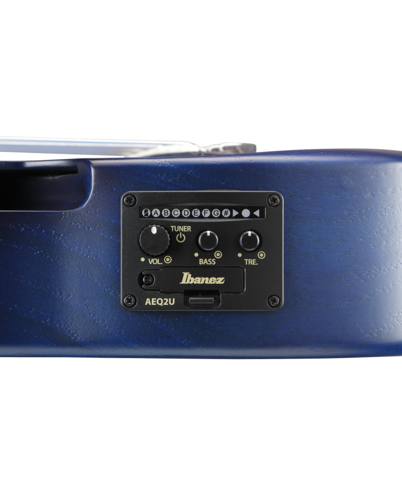 Ibanez AUP10FMNE-TBO AU Piccolo Guitar 6-String - Transparent Blue Sunburst Open Pore + Gig Bag