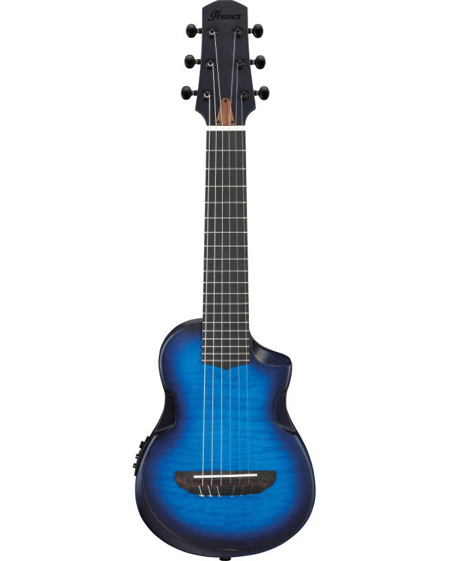 Ibanez AUP10FMNE-TBO AU Piccolo Guitar 6-String - Transparent Blue Sunburst Open Pore + Gig Bag