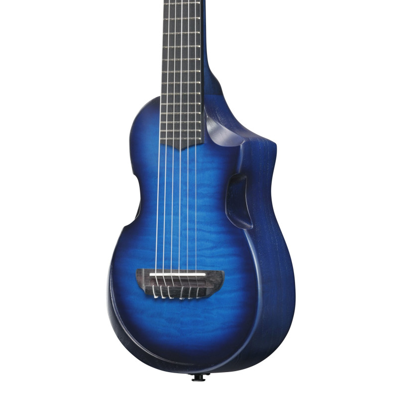 Ibanez AUP10FMNE-TBO AU Piccolo Guitar 6-String - Transparent Blue Sunburst Open Pore + Gig Bag