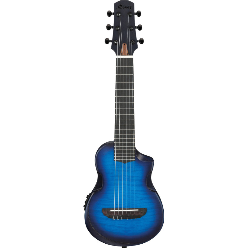Ibanez AUP10FMNE-TBO AU Piccolo Guitar 6-String - Transparent Blue Sunburst Open Pore + Gig Bag