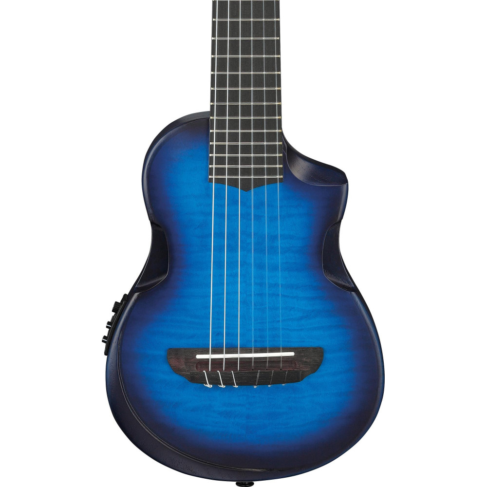 Ibanez AUP10FMNE-TBO AU Piccolo Guitar 6-String - Transparent Blue Sunburst Open Pore + Gig Bag