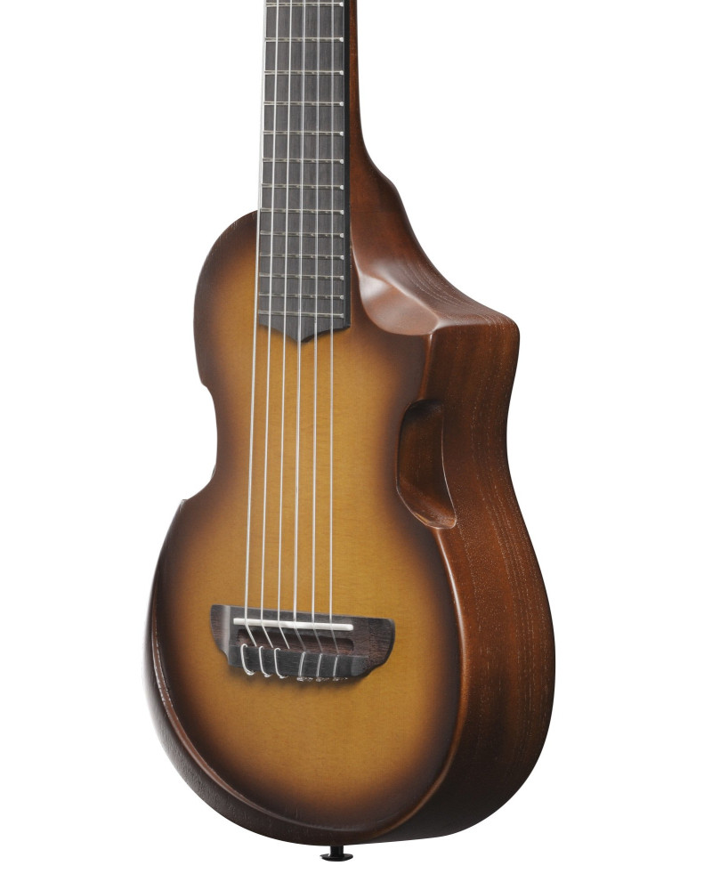 Ibanez AUP10N-OLB AU Piccolo Guitar 6-String - Open Pore Light Brown Sunburst + Gig Bag