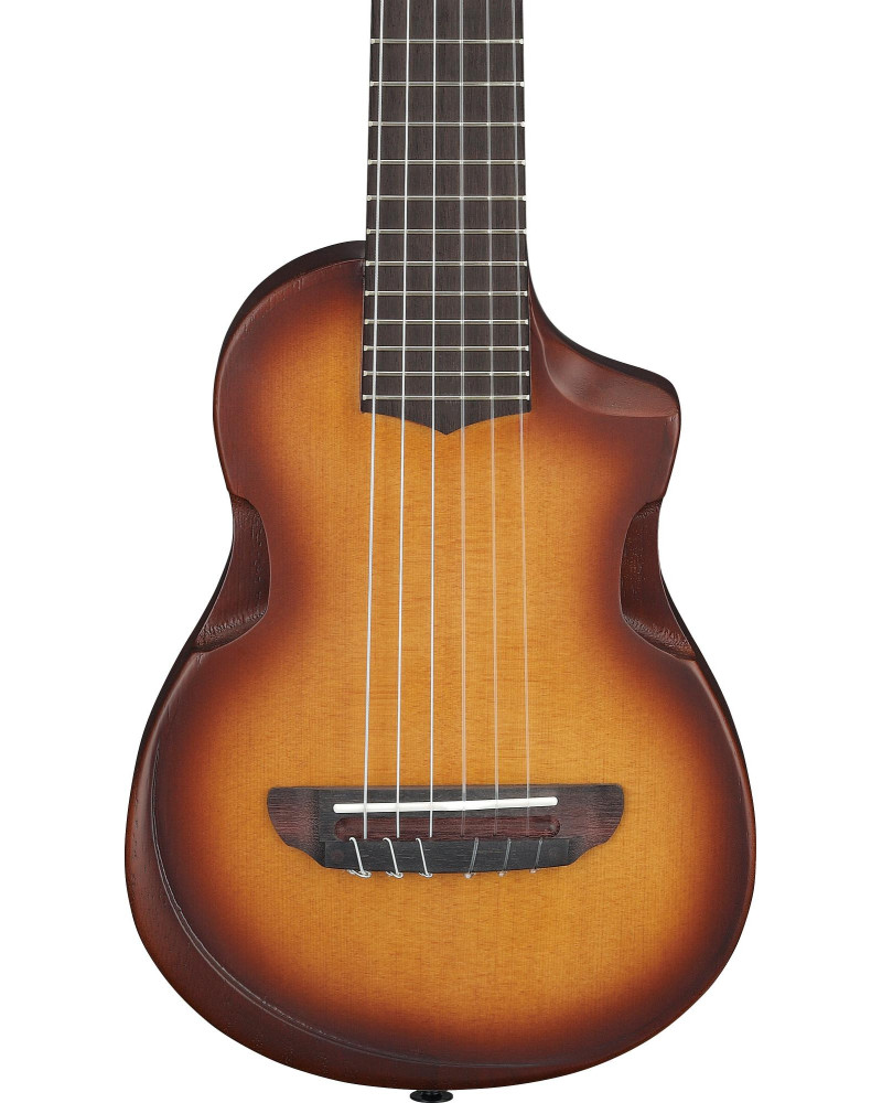 Ibanez AUP10N-OLB AU Piccolo Guitar 6-String - Open Pore Light Brown Sunburst + Gig Bag