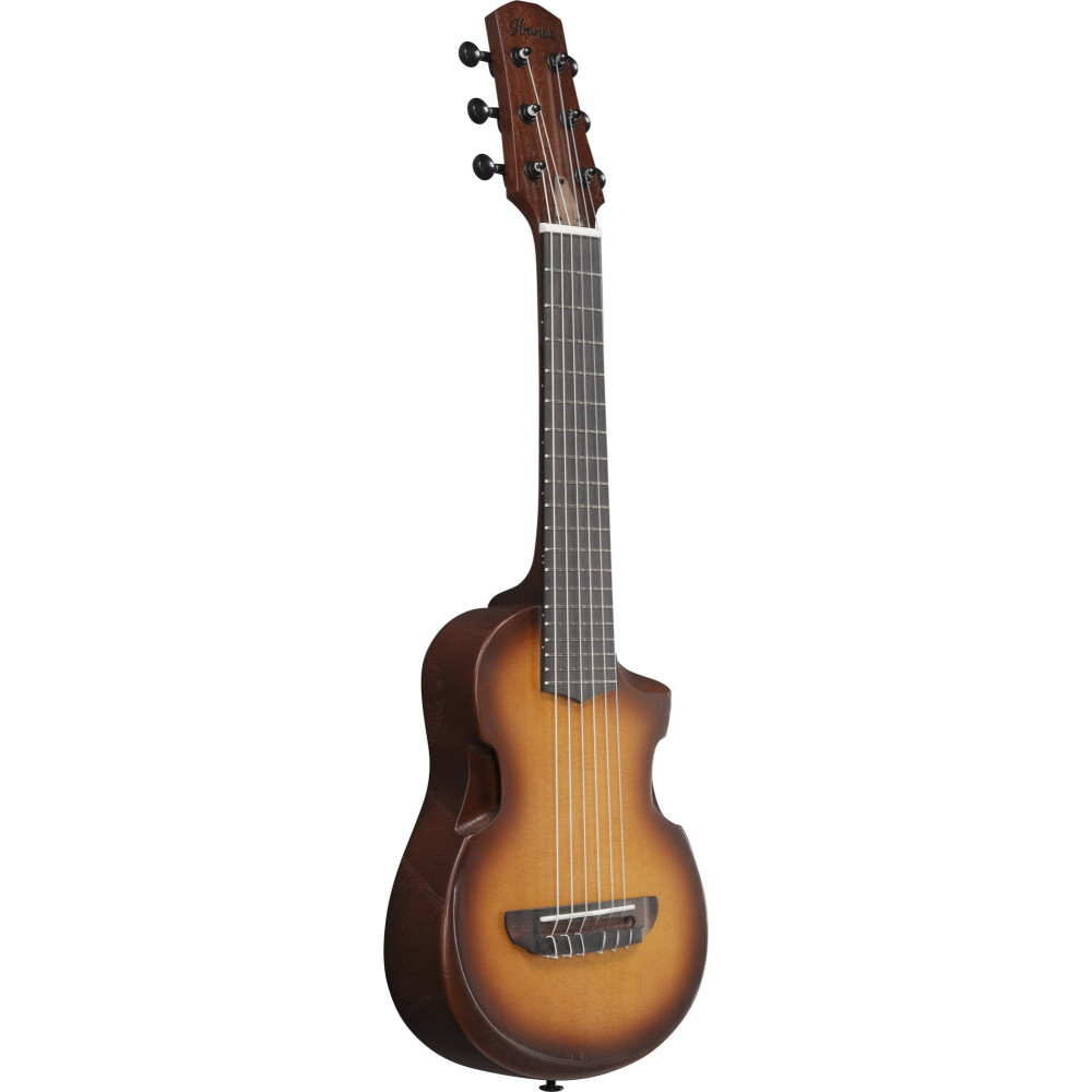 Ibanez AUP10N-OLB AU Piccolo Guitar 6-String - Open Pore Light Brown Sunburst + Gig Bag
