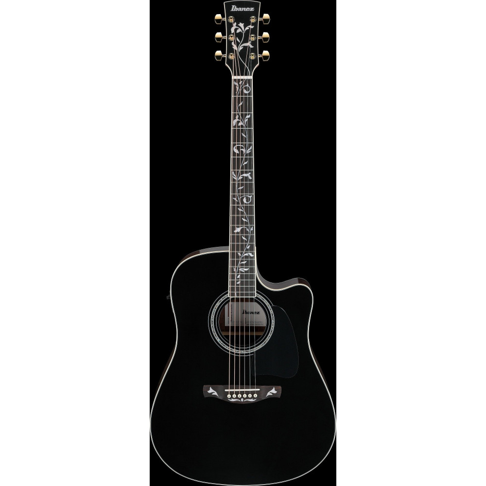 Ibanez AW391RCE-BKH Artwood  AW Acoustic Guitar 6-String - Black Top, Natural High Gloss Back and Sides