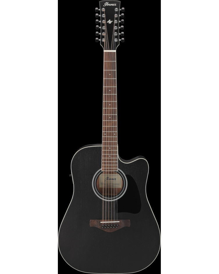 Ibanez AW8412CE-WK Artwood AW Acoustic Guitar 12-String - Weathered Black