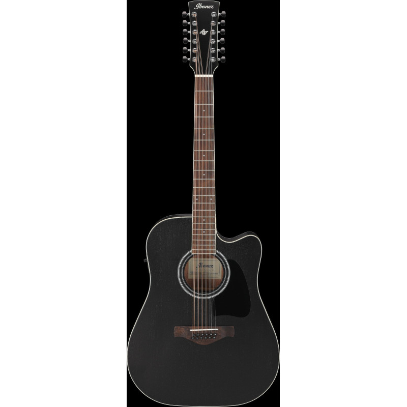 Ibanez AW8412CE-WK Artwood AW Acoustic Guitar 12-String - Weathered Black