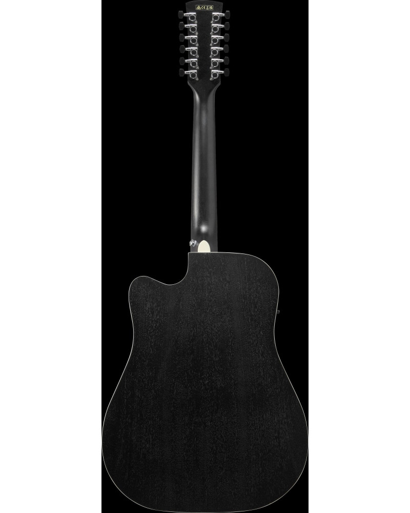 Ibanez AW8412CE-WK Artwood AW Acoustic Guitar 12-String - Weathered Black