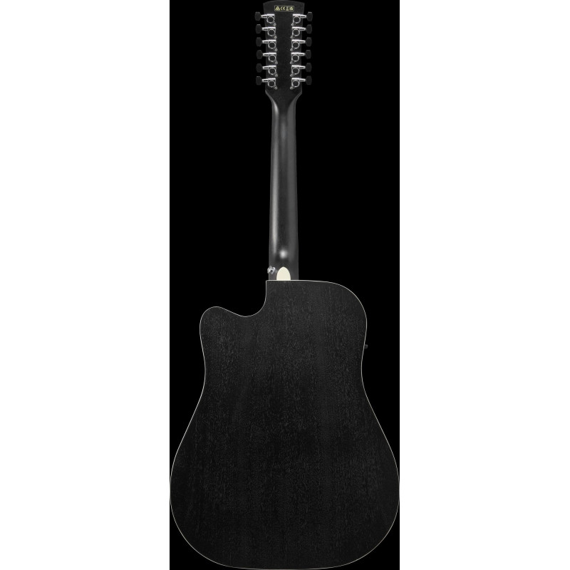 Ibanez AW8412CE-WK Artwood AW Acoustic Guitar 12-String - Weathered Black