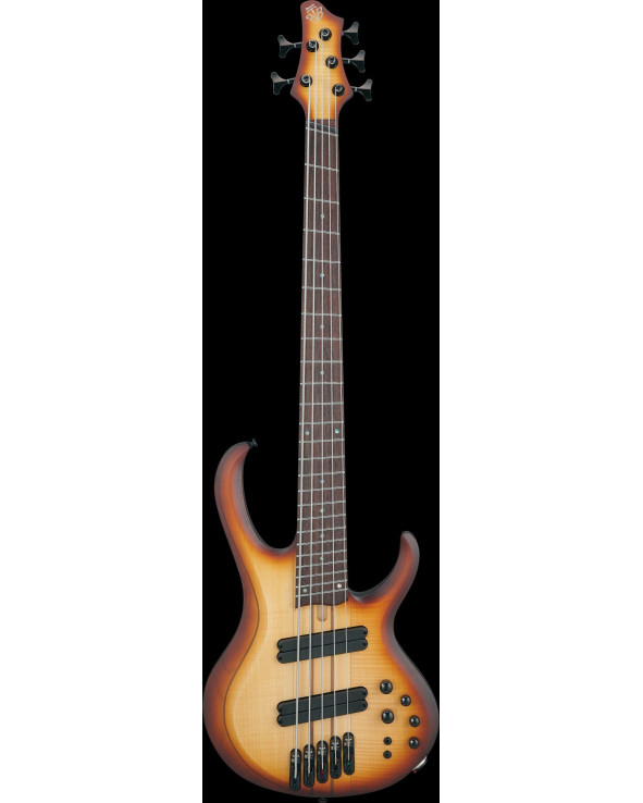 Ibanez BTB705LM-NNF Bass Workshop BTB Electric Bass 5-String Multi Scale - Natural Browned Burst Flat