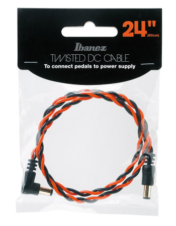 Ibanez DCT24-BNR Twisted DC Cable Black & Neon Red, Length: 24