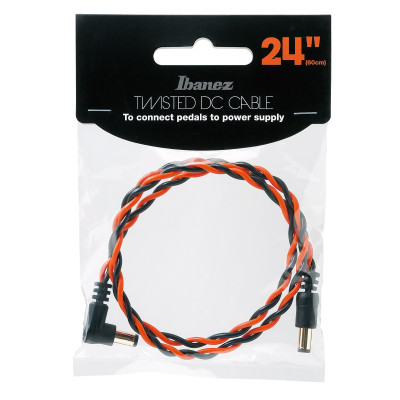 Ibanez DCT24-BNR Twisted DC Cable Black & Neon Red, Length: 24