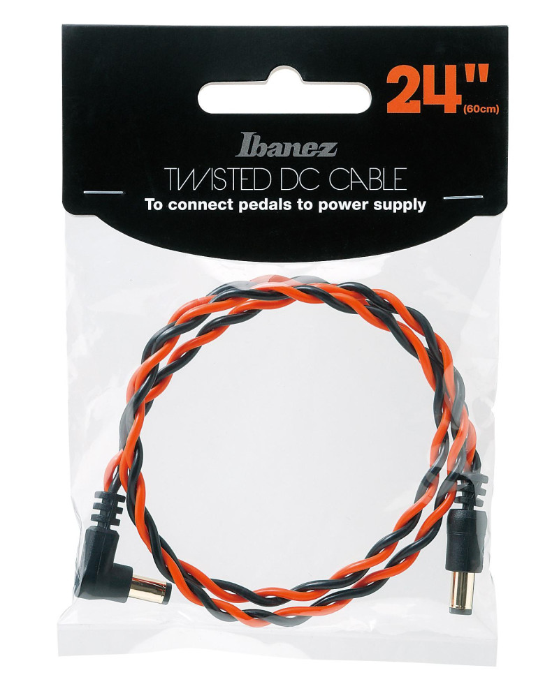 Ibanez DCT24-BNR Twisted DC Cable Black & Neon Red, Length: 24