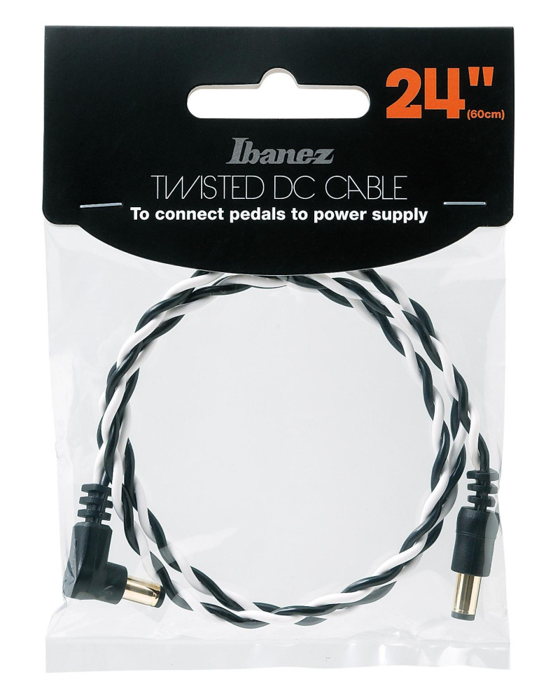 Ibanez DCT24-BWH Twisted DC Cable Black & White, Length: 24