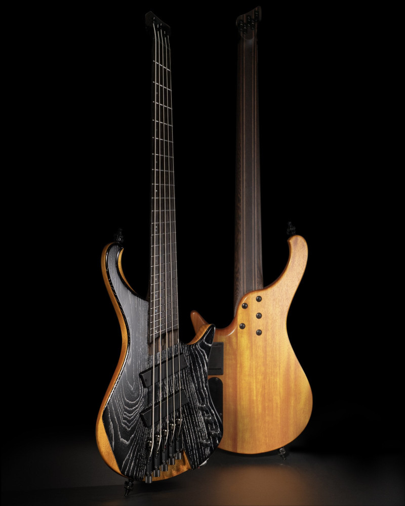 Ibanez EHB1135MS-SKL Bass Workshop EHB Electric Bass 5-String Multi Scale - Silver Wave Black Low Gloss + Gig Bag