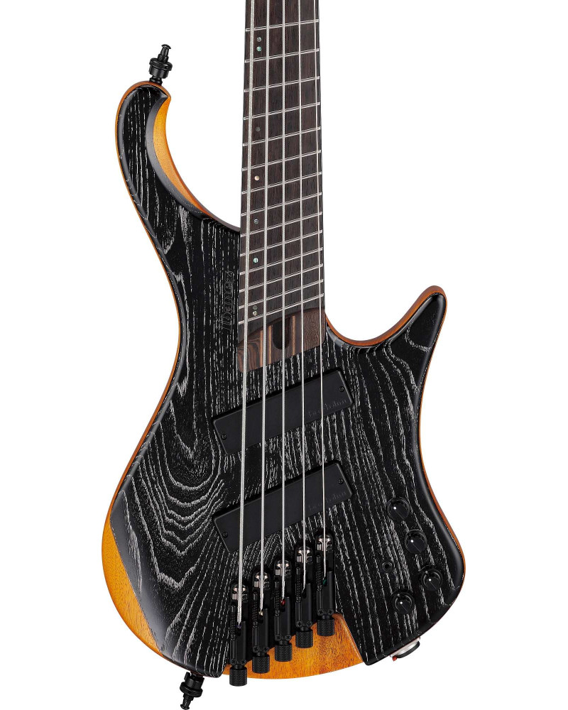 Ibanez EHB1135MS-SKL Bass Workshop EHB Electric Bass 5-String Multi Scale - Silver Wave Black Low Gloss + Gig Bag