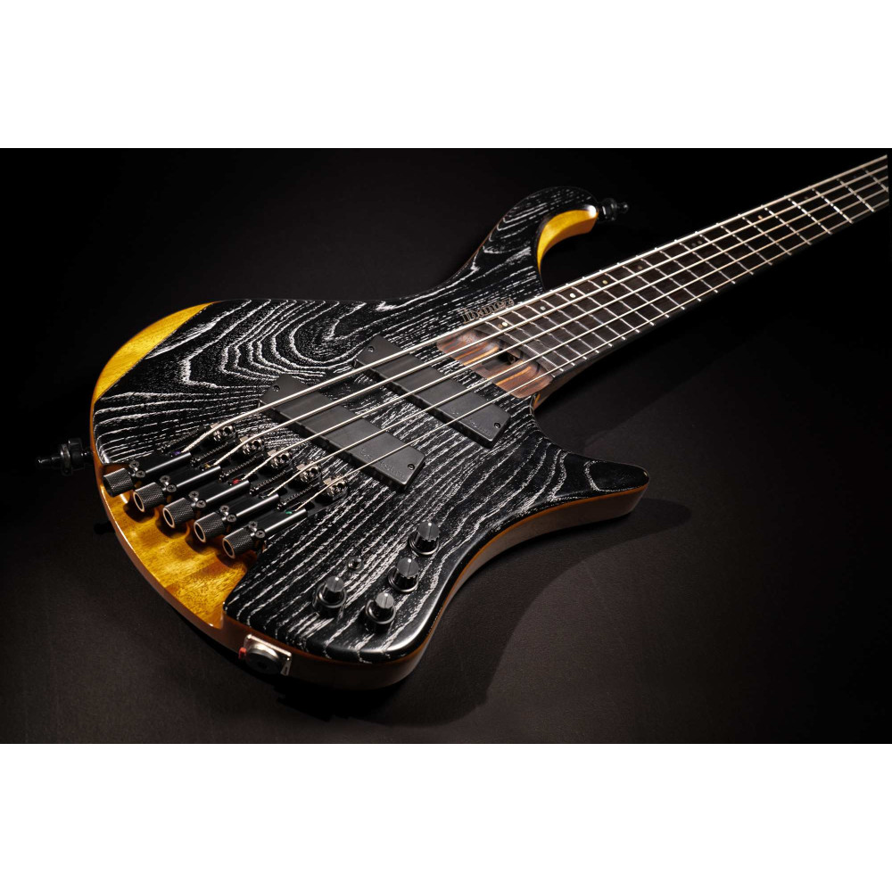 Ibanez EHB1135MS-SKL Bass Workshop EHB Electric Bass 5-String Multi Scale - Silver Wave Black Low Gloss + Gig Bag