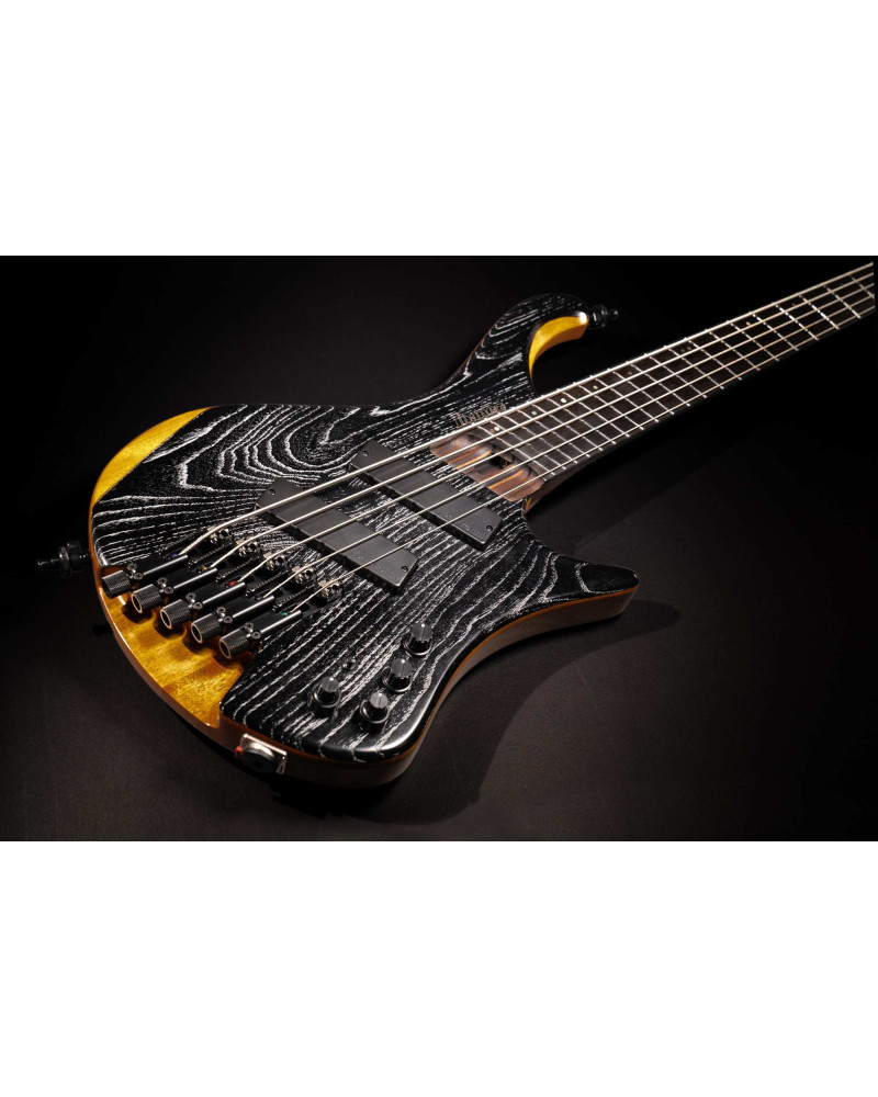 Ibanez EHB1135MS-SKL Bass Workshop EHB Electric Bass 5-String Multi Scale - Silver Wave Black Low Gloss + Gig Bag