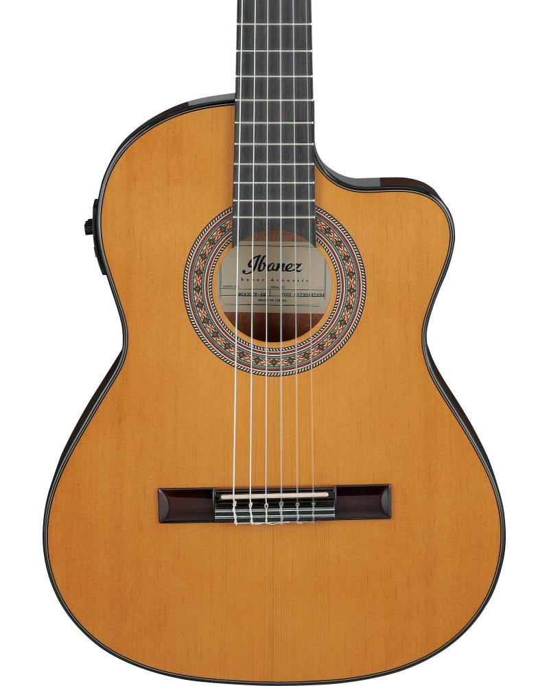 Ibanez GA5TCE3Q-AM GA Classical Guitar 6-String 3/4 Thinline Body - Amber High Gloss