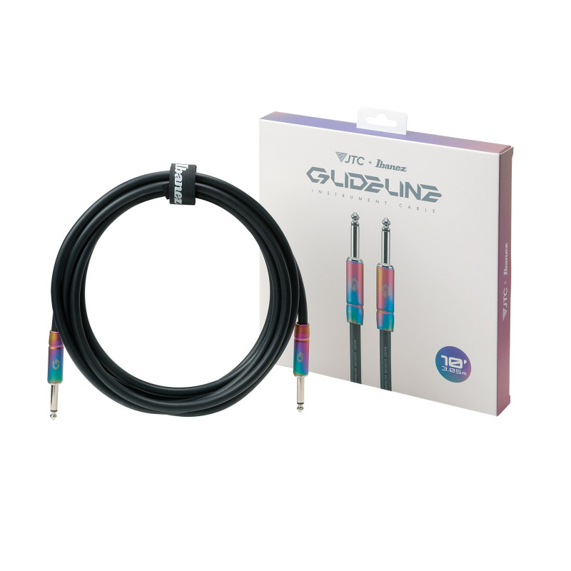 Ibanez GL10 GLIDELINE Series Instrument Cable 3,05m 2 Straight Plugs, Black