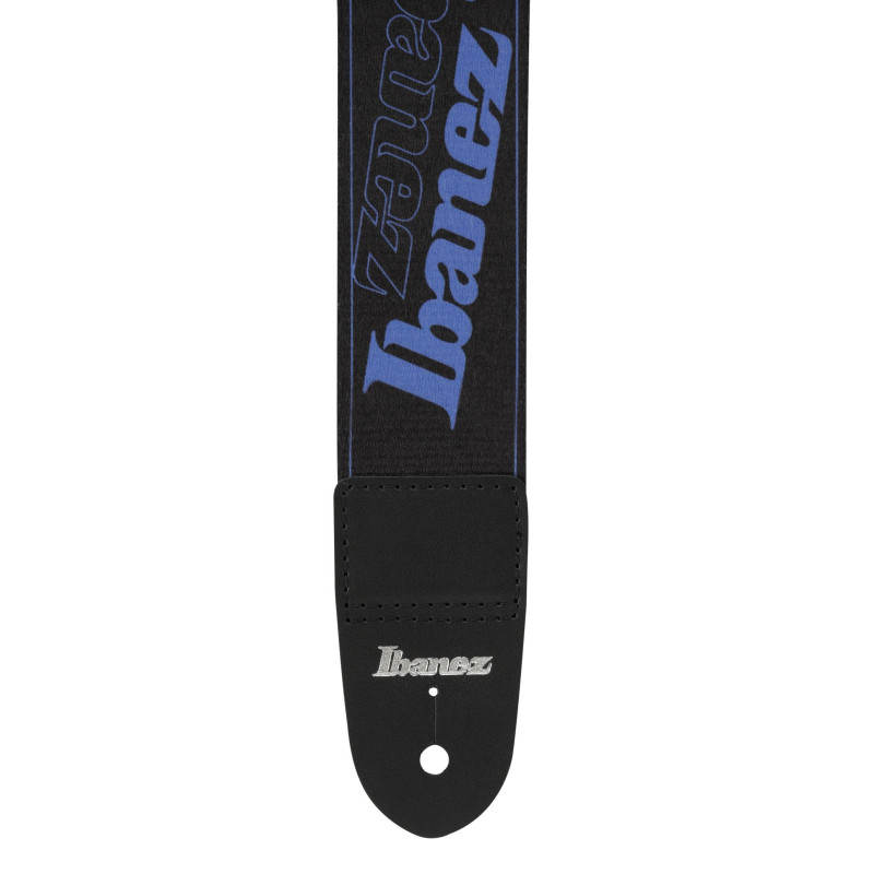 Ibanez GSD50-BL Design Strap - Black/Blue Logos