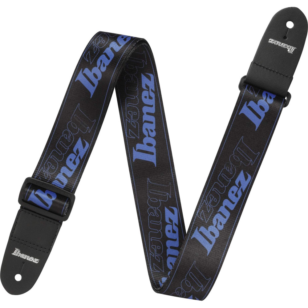 Ibanez GSD50-BL Design Strap - Black/Blue Logos