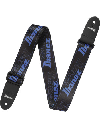 Ibanez GSD50-BL Design Strap - Black/Blue Logos