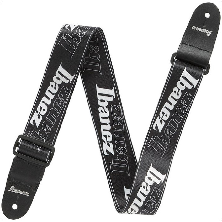 Ibanez GSD50-P6 Design Strap - Black/White Logos