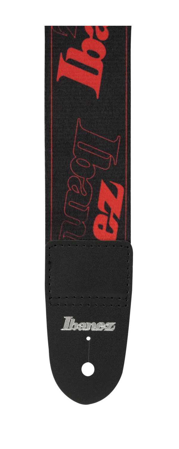 Ibanez GSD50-RD Design Strap - Black/Red Logos