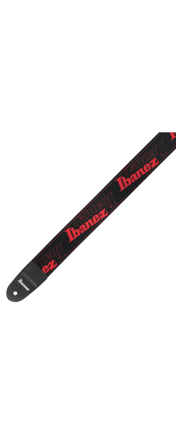 Ibanez GSD50-RD Design Strap - Black/Red Logos