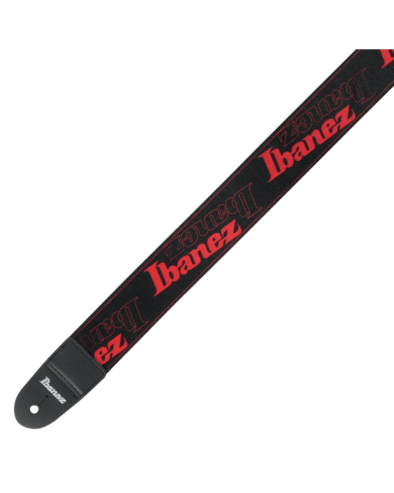 Ibanez GSD50-RD Design Strap - Black/Red Logos