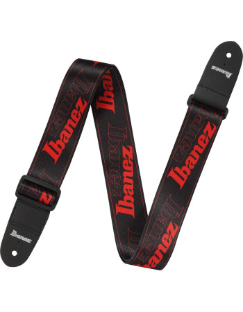Ibanez GSD50-RD Design Strap - Black/Red Logos