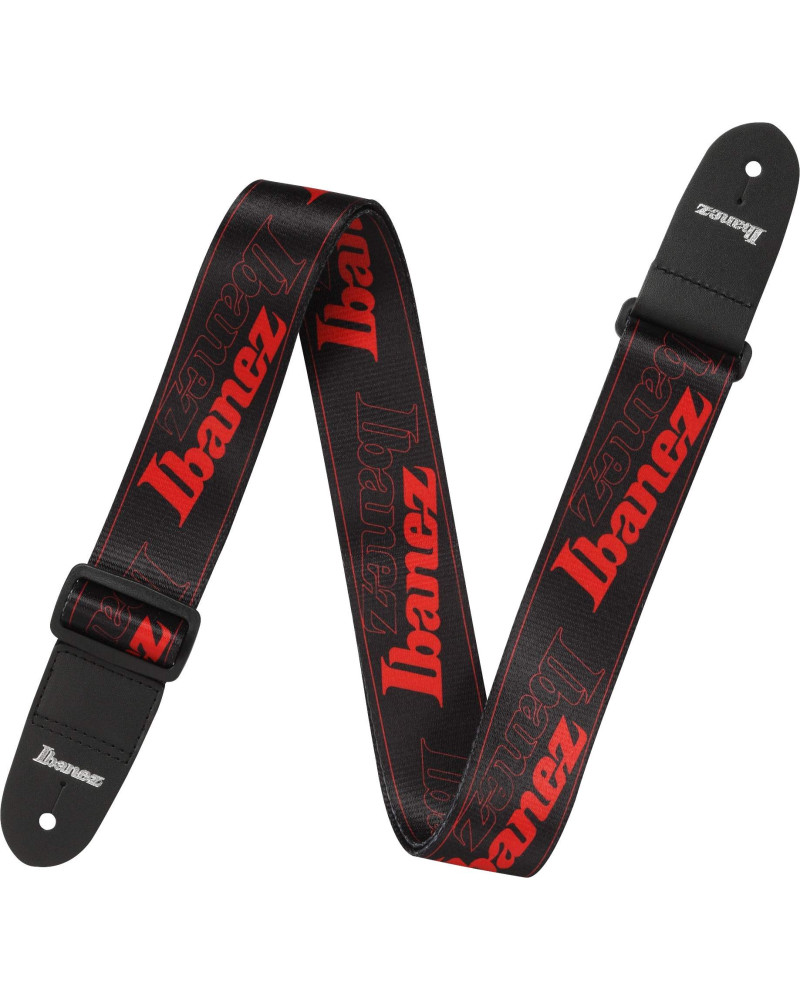 Ibanez GSD50-RD Design Strap - Black/Red Logos