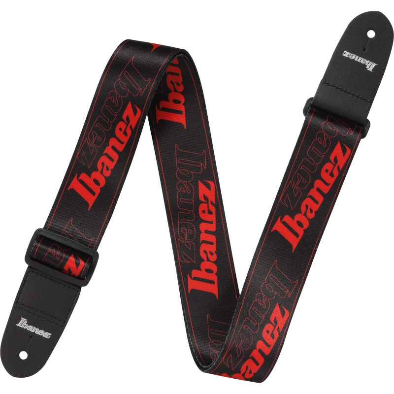 Ibanez GSD50-RD Design Strap - Black/Red Logos