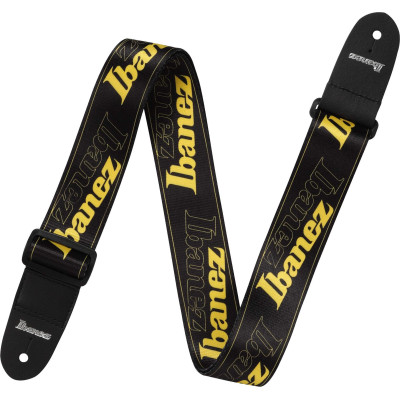 Ibanez GSD50-YE Design Strap - Black/Yellow Logos